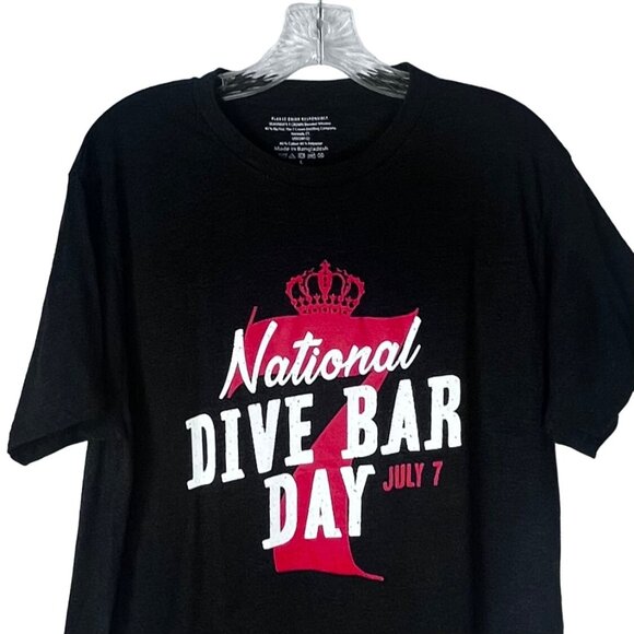 National Dive Bar Day July 7 Tshirt Large Black Seagrams 7 Crown - Picture 4 of 7